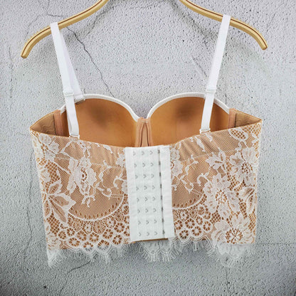 Ellolace Lace Corset Top Sexy Lingerie Bustier Underbust Corset Floral Bra Lace Corset Patry Bustier Top Sexy Bodice Wholesale