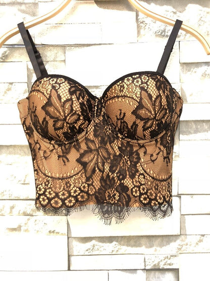 Ellolace Lace Corset Top Sexy Lingerie Bustier Underbust Corset Floral Bra Lace Corset Patry Bustier Top Sexy Bodice Wholesale