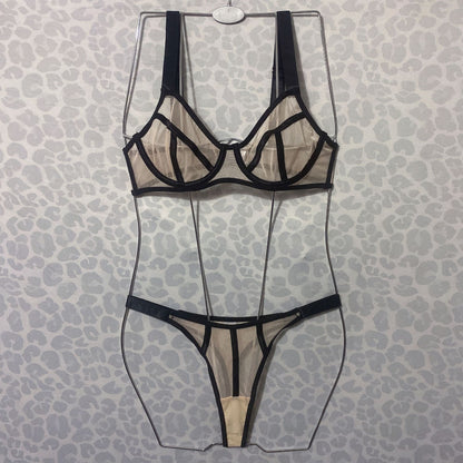 Ellolace Sensual Lingerie Sheer Lace Nude Underwear Uncensored Set Women 2 Piece Patchwork Intimate Seamless Nude Exotic Sets