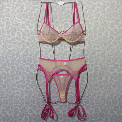 Ellolace Sensual Lingerie Sissy Transparent Tulle Underwear Contrasting Colors and Edges Intimate Goods Sexy Sheer Outfit