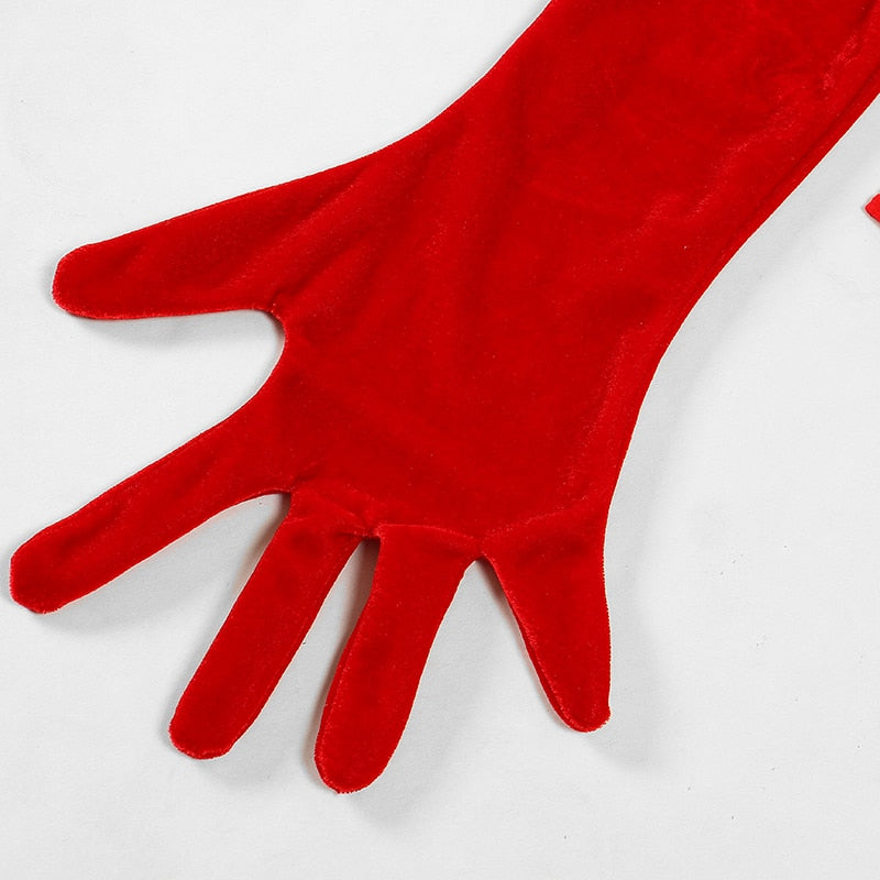 Ellolace Bowknot Lingerie Red Hot Sexy Outfits Open Bra Underwear Velvet Sensual Intim Goods With Gloves Festivals Pantys Set