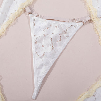 Ellolace Half Cup Bra Sensual Lingerie Push Up Bra And Thongs Erotic Garter Belt Set Sexy Outfits Uncensored Sexy Lace Intimate