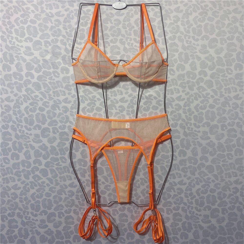 Ellolace Sensual Lingerie Sissy Transparent Tulle Underwear Contrasting Colors and Edges Intimate Goods Sexy Sheer Outfit