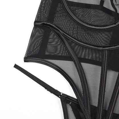 Ellolace Sensual Lingerie Black Transparent Set Women 2 Piece Sheer Lace Exotic Intimate Daily Underwear For Mesh Sexy Outfits