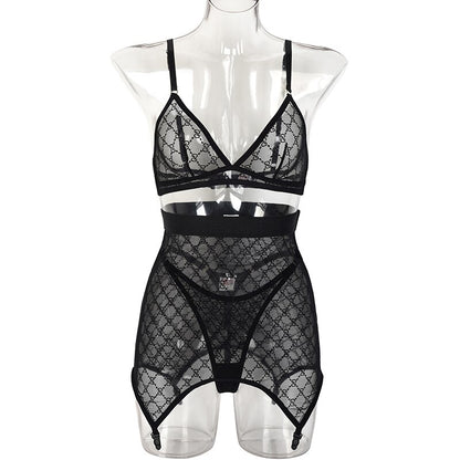 Ellolace Sensual Lingerie Embroidery Lace See Through Erotic Sets Seamless Female Underwear Sexy Intimate Outfit