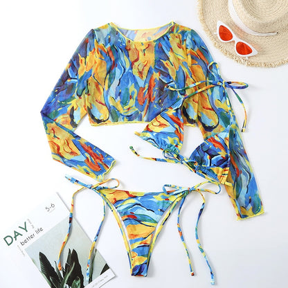Ellolace Leopard Women's Swimsuit Of 3 Items Halter Micro Bikini Top Separately Print Bathing Suit Brazilian Low Waist Beachwear