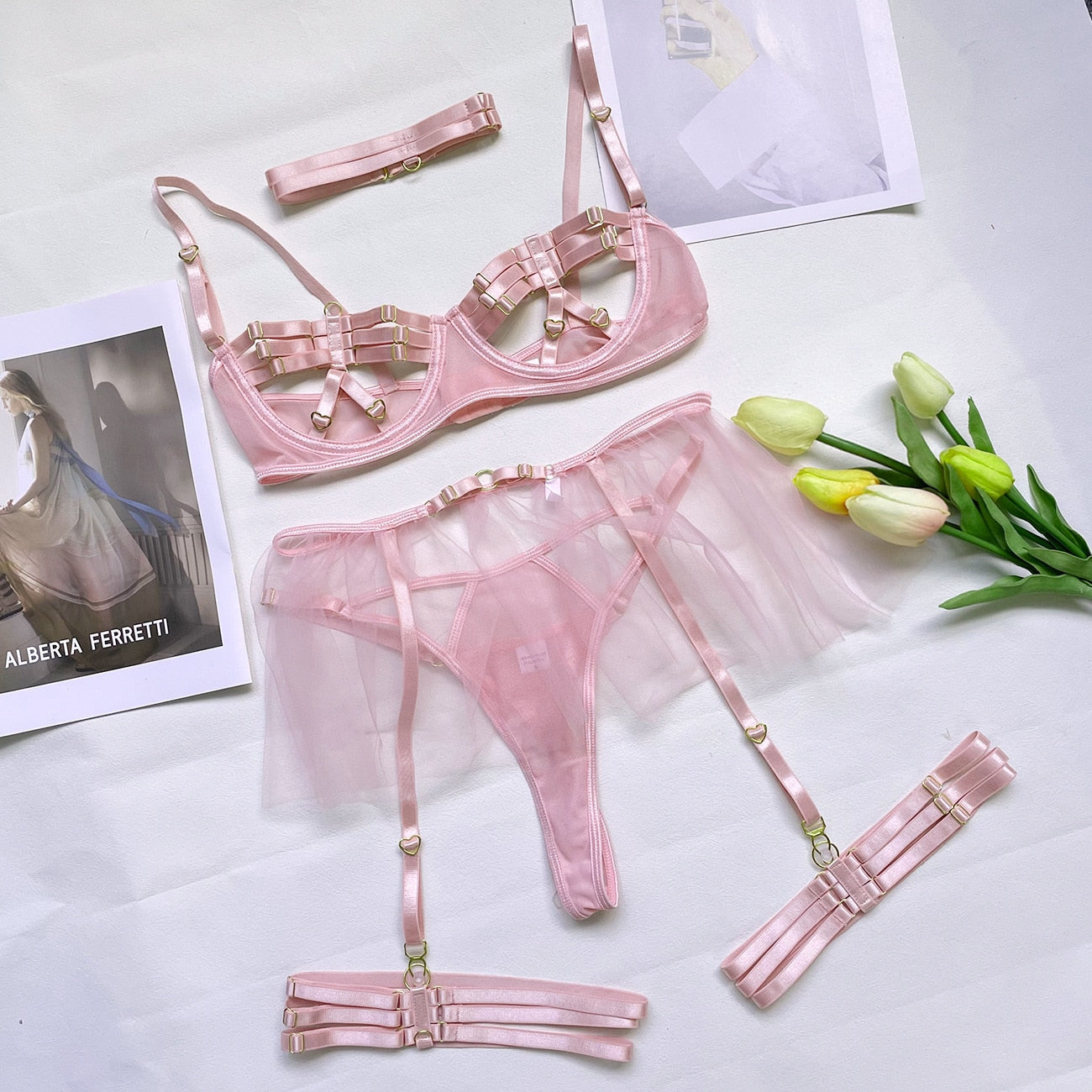 Ellolace Lingerie Porn Sissy Intimate Sexy Hot Hollow Out Female Underwear Fancy Langerie Body G-String Thongs Erotic Costumes