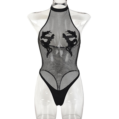 Ellolace Fistnet Sexy Porn Body Lingerie Sissy Bodysuit Crotchless Naked Erotic Costume Transparent For Mesh Sensual Tights