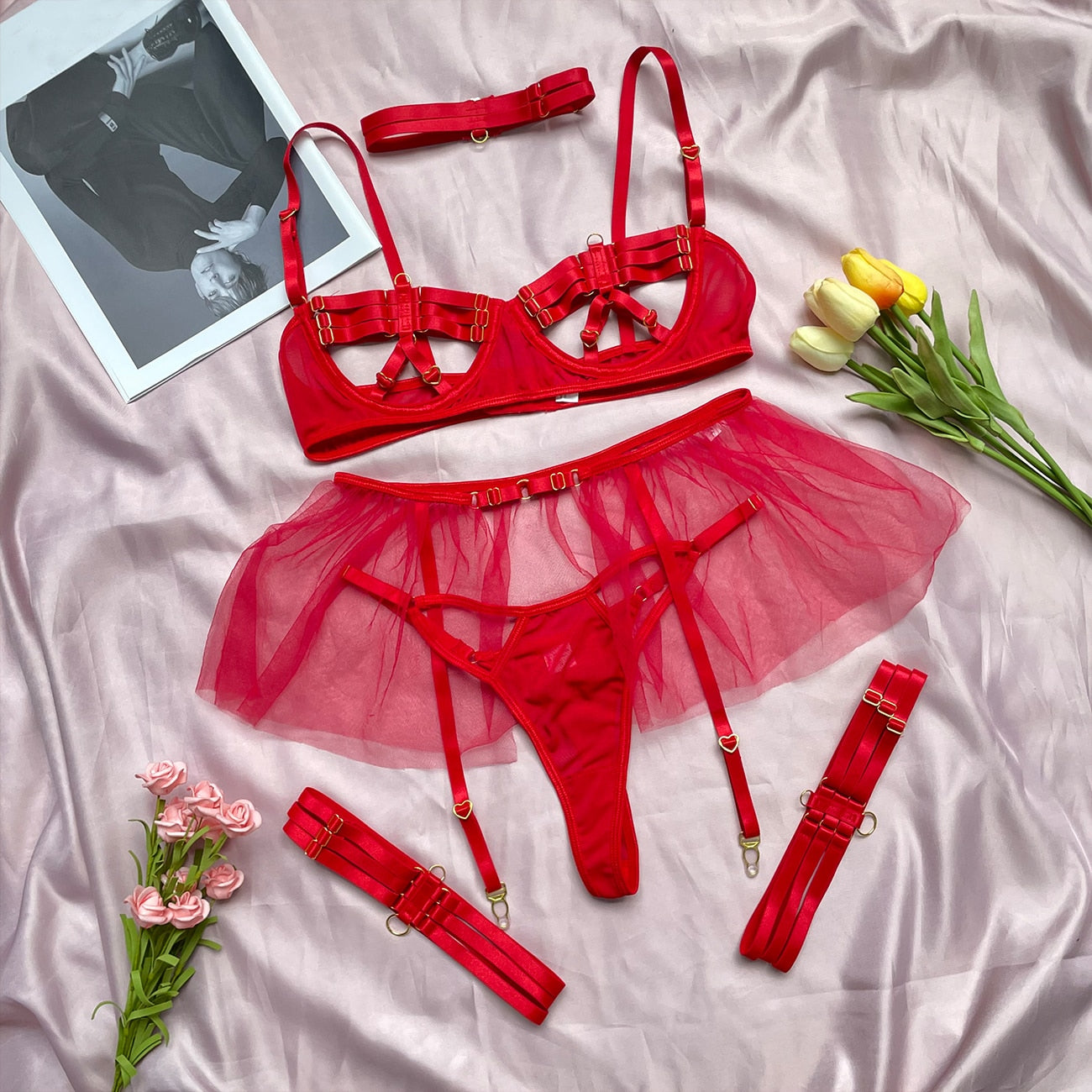 Ellolace Lingerie Porn Sissy Intimate Sexy Hot Hollow Out Female Underwear Fancy Langerie Body G-String Thongs Erotic Costumes