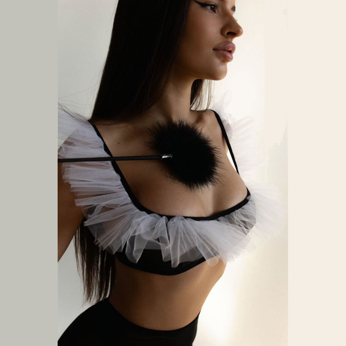 Ellolace Ruffle Lingerie Fairy Sensual Underwear Uncensored Lace Push Up Bra And Panty Outfit Sexy Night Club Fancy Intimate