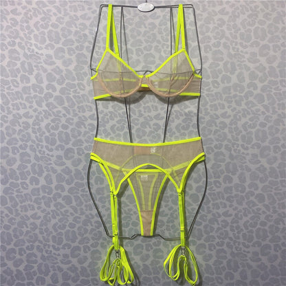 Ellolace Sensual Lingerie Sissy Transparent Tulle Underwear Contrasting Colors and Edges Intimate Goods Sexy Sheer Outfit