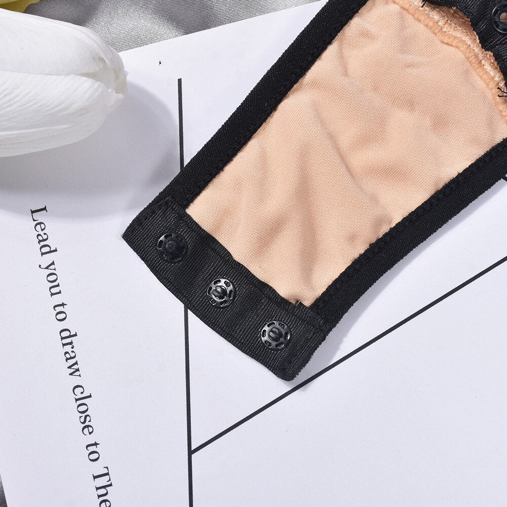 Ellolace Sexy Nude Bodysuit Uncensored Sleeveless Bodycon Tops Transparent Lace Patchwork Tight Sissy Open Crotch Tulle Body
