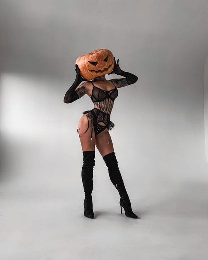 Ellolace Sensual Sissy Lingerie Ruffle Garter Fancy Underwear See Through Bra And Panty Set Erotic Seamless Halloween Outfits