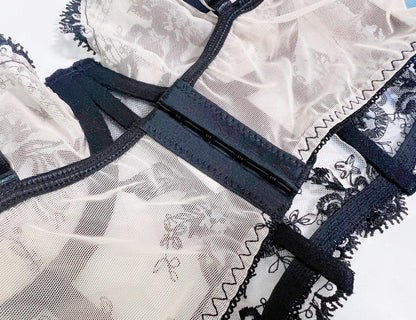Ellolace Fancy Lingerie Floral Delicate Underwear Seamless Bra Set Women 2 Piece See Through Luxury Lace Intimate Erotic Outfits