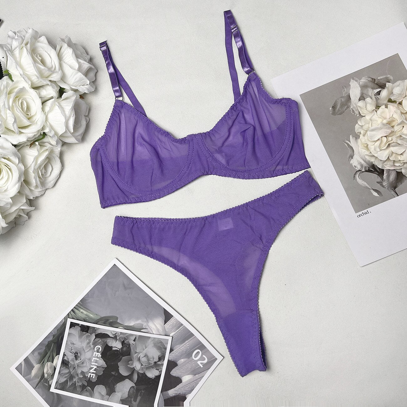 Ellolace Macarons Lingerie Sexy Seamless Underwear Set Women 2 Piece Bra Kit Push Up Lace Intimate Outfits Sensual Exotic Sets