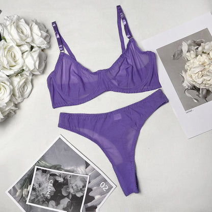 Ellolace Macarons Lingerie Sexy Seamless Underwear Set Women 2 Piece Bra Kit Push Up Lace Intimate Outfits Sensual Exotic Sets