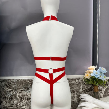 Ellolace Erotic Hollow Bodysuit Halter Sexual Tights Adult Naked Intimate Lingerie Open Thong Sexy Costume Sensual Body Tops