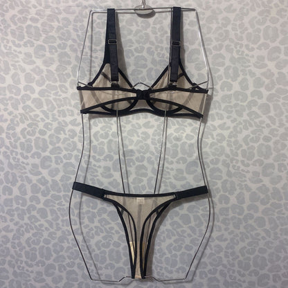 Ellolace Sensual Lingerie Sheer Lace Nude Underwear Uncensored Set Women 2 Piece Patchwork Intimate Seamless Nude Exotic Sets