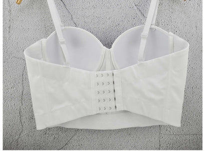 Ellolace 2020 Applique Floral Corselets Women's Bachelorette Bustier Bra Cropped Top Wedding Bralette Vest Sexy Corset Top