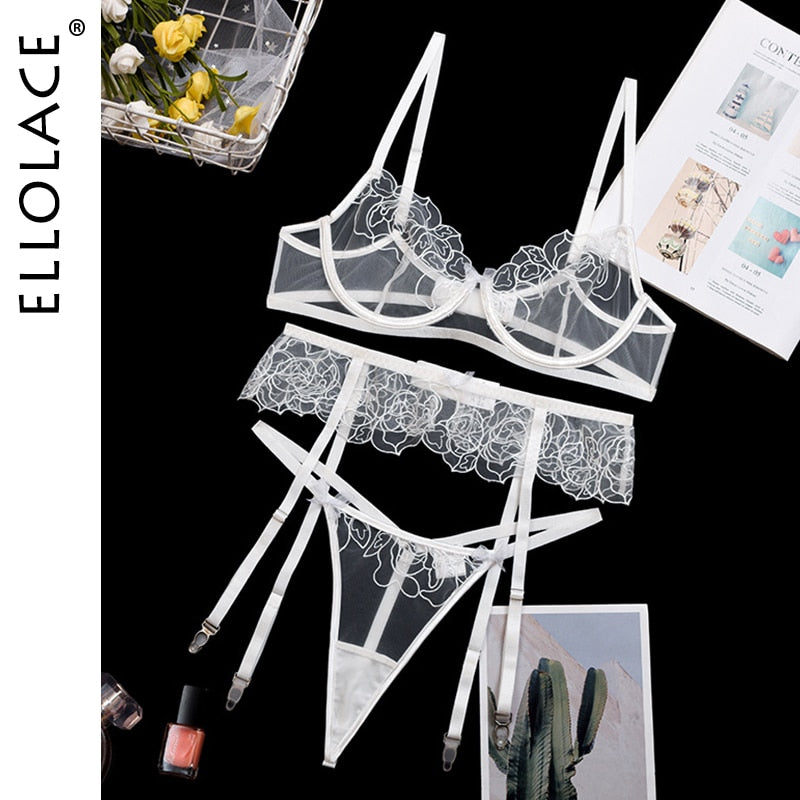 Sexy Bra with Bones 3 Pieces