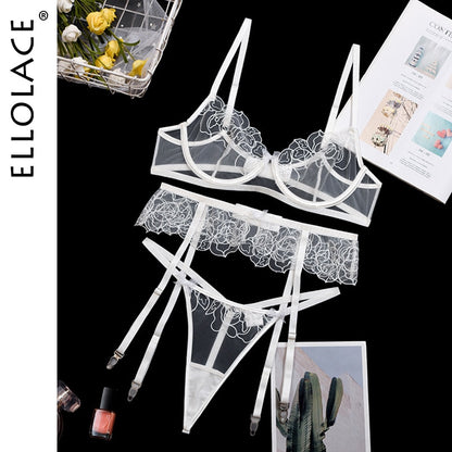 Sexy Bra with Bones 3 Pieces