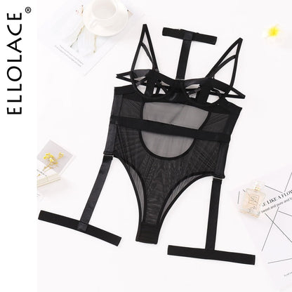 Hollow Out Bodysuit Halter Sexy Lace Erotic Top