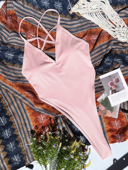 Monokini Swimsuits Women One-Piece Thong Swimwear Backless Bikini Sexy Bathing High Cut Bodysuit Brazilian