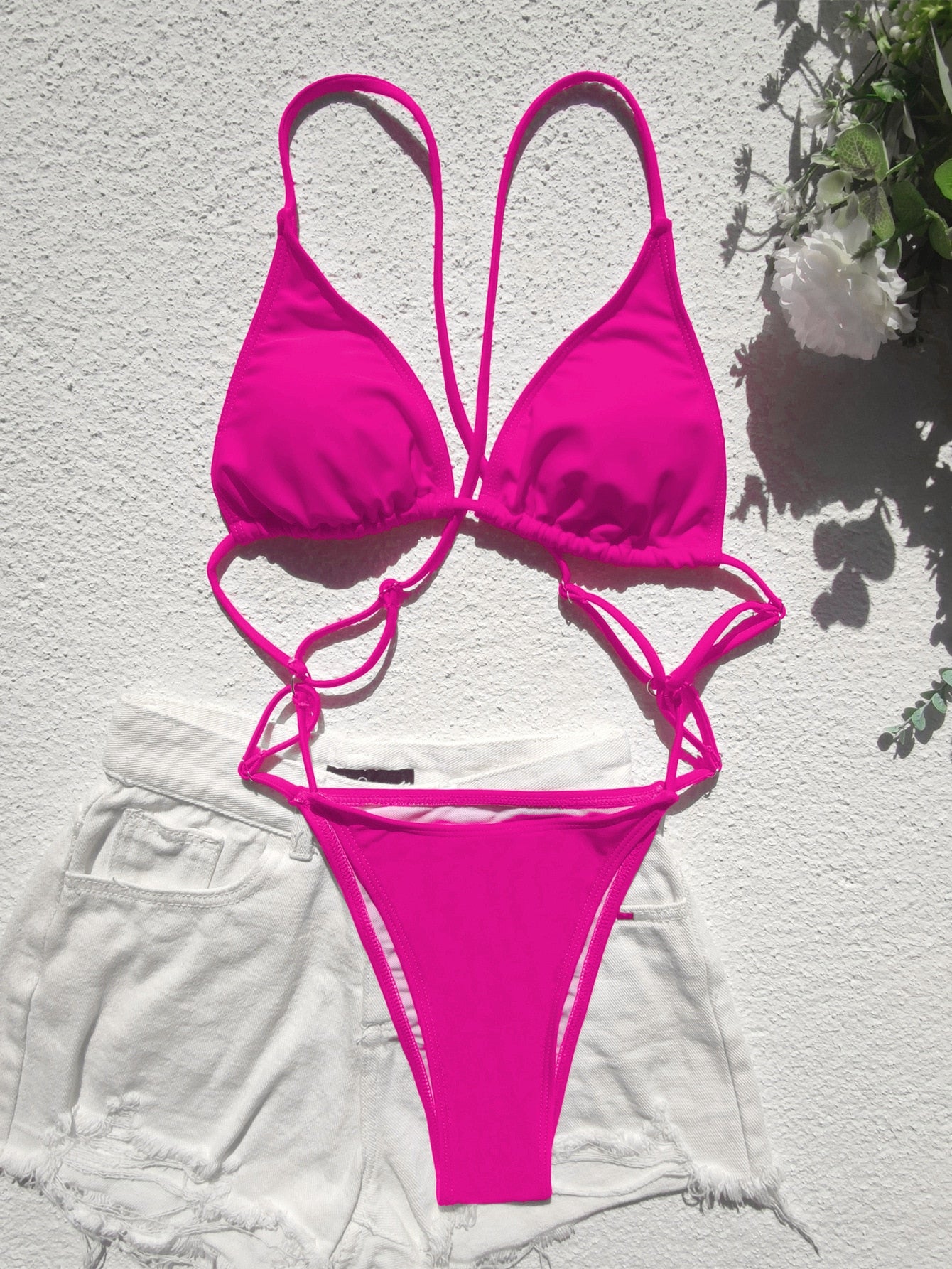 Swimsuit Women One Piece Cross Backless Girls Swimwear Monokini Micro Bikini Sexy Surf Beachwear