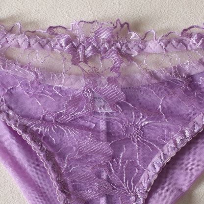 Lace Transparent Fetish Set Women 2 Piece Sexy Bra Luxury
