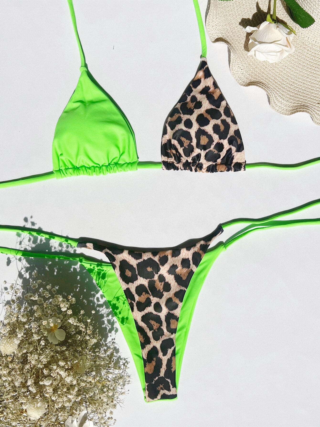 Leopard Swimsuit New Micro Bikini Summer Beachwear Set 2 Pieces Low Waist Bathing Triangle Swimwear