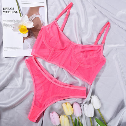 Ellolace Lace Lingerie Sexy Underwear Solid Seamless Set Woman 2 Pieces See Through Bra And Panty Set Intimate Bilizna Costume