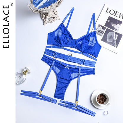 Set Lace Erotic Brief Sets Garters Transparent Sexy Mujer Puta