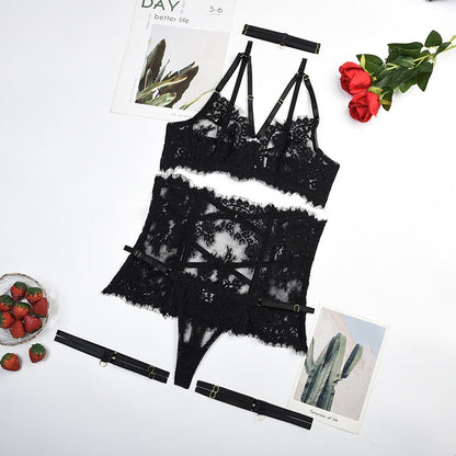 Lace Fitness Fetish 5-Piece Lace Backless Sets Fancy