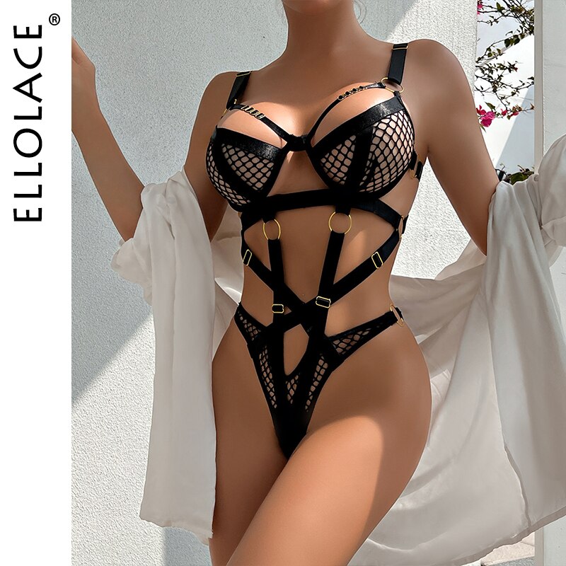 Erotic Bodysuit Sexy Women Fishnet Transparent Bodys Open Crotch Mesh Costumes