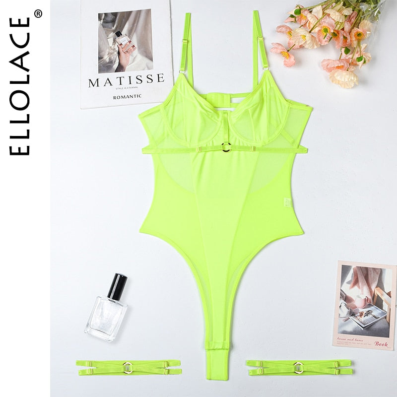Lace Bodysuit Women Transparent Sexy Black Fitness Crotchless Erotic Body