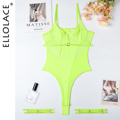 Lace Bodysuit Women Transparent Sexy Black Fitness Crotchless Erotic Body