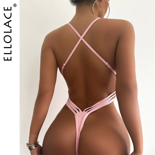 Monokini Swimsuits Women One-Piece Thong Swimwear Backless Bikini Sexy Bathing High Cut Bodysuit Brazilian