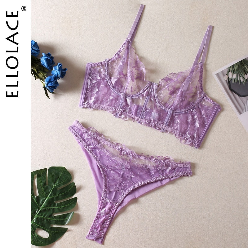 Lace Transparent Fetish Set Women 2 Piece Sexy Bra Luxury