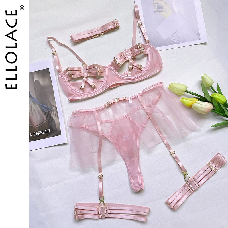 Ellolace Lingerie Porn Sissy Intimate Sexy Hot Hollow Out Female Underwear Fancy Langerie Body G-String Thongs Erotic Costumes