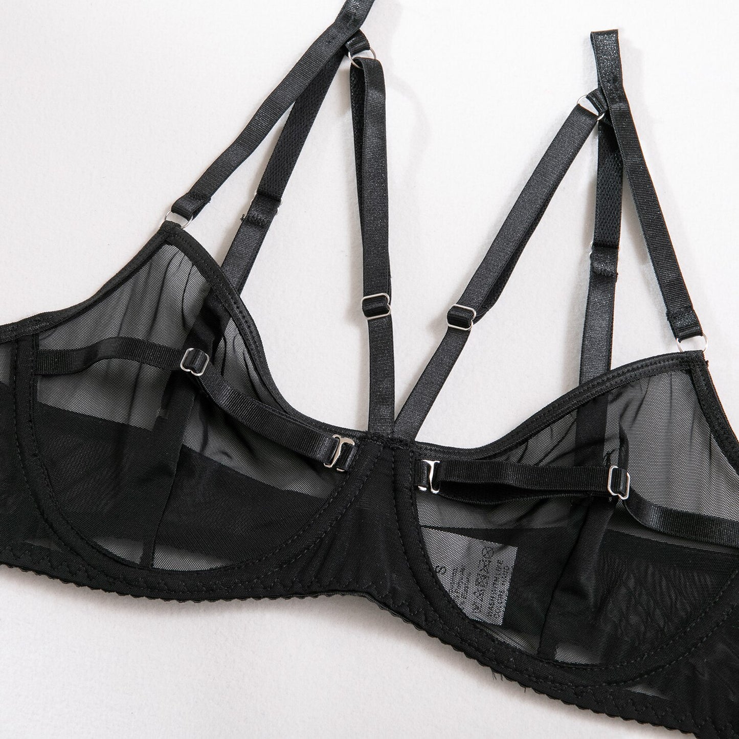 Ellolace Lingerie Set Women 2 Piece See Through Lace Bilizna Set Seamless Mesh Intimate Sexy Bra And Panty Set Sheer Underwear