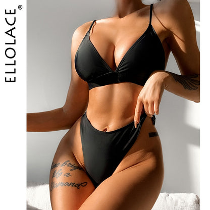 Sexy Swimsuit Bikini Summer Black Bowknot Swimwear Separate Beachwear New Bathing Suit