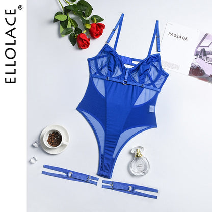 Lace Bodysuit Women Transparent Sexy Black Fitness Crotchless Erotic Body