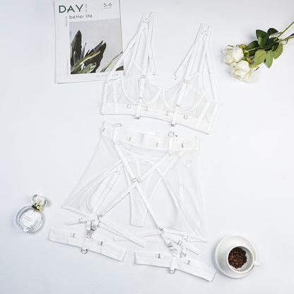 Bra And Panty Set Sheer Lace 4-Piece